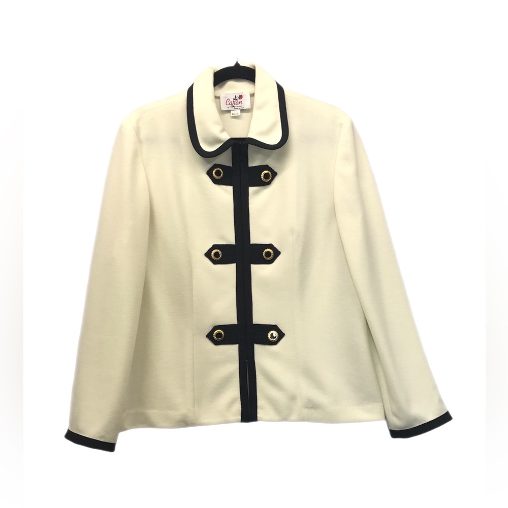 CARON‎ Chicago - Cardigan Sweater Jacket with Decorative Buttons/Trim Size 12